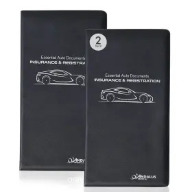 Andalus Brands 721456913149 Auto Registration And Insurance Card Holder Pack Of 2 2-pack Black