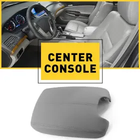 Fsx-accord-08-12 Auxito Console Armrest Center Gray Lid Cover 08-12 Fit Accord Honda Leather New