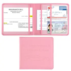 Cacturism 193499380378 Car Registration And Insurance Holder Accessories Vehicle Glove Box Pink