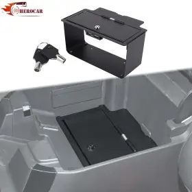 20241014-14 Cherocar Center Console Organizer Gun Safe Box With Key Lock For Silverado Sierr 2022