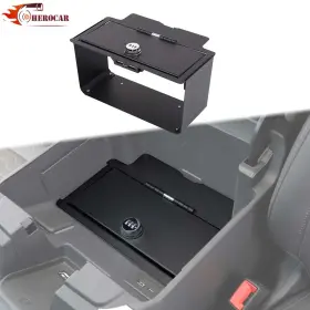 20241014-15yp Cherocar Center Console Organizer Gun Safe Box Combination Lock For Silverado Sierr 22-24