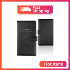 Gnegni Gn30w-dgry-01 Car Registration And Insurance Holder Premium Pu Leather 7-pocket Vehic