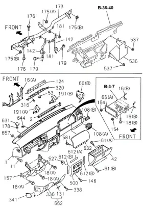 8-97298-752-1 Honda Genuine Box Glove Inst Panel