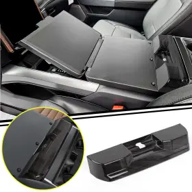 Cca2025062608 Hthe For 2021 Ford F150 Interior Center Console Armrest Box Cover Trim Black Wood