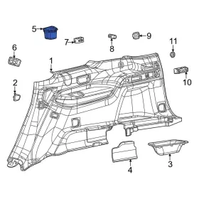 7fh70tx7aa Jeep Oe For Grand Cherokee L 21-24 Rear Left Interior Quarter Panel Cup Holder