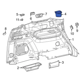 7fh71tx7aa Jeep Oe For Grand Cherokee L 21-25 Rear Left Interior Quarter Panel Cup Holder