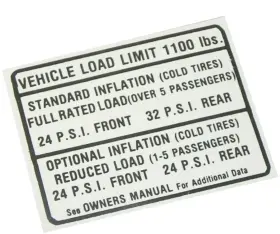 Dt19-b Jor Glove Box Tire Decal For 1967 Pontiac Gto Tempest Lemans Grand Prix Bonneville