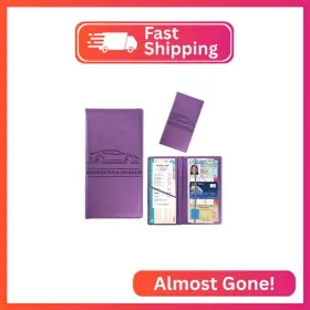 Kewucn-237ch Kewucn Car Registration And Insurance Card Holder Leather Auto License Document