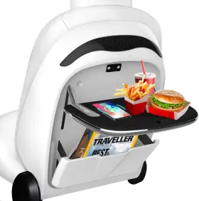 Hw00010c-us-01 Khawy Seat Back Tray Table For Tesla Model Y 3 Car Desk Food Eating Laptop White