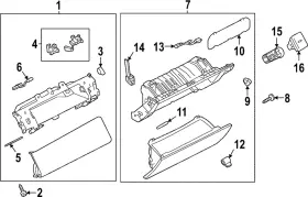 Lr169185 Land-rover Genuine Glove Box Assembly Damper