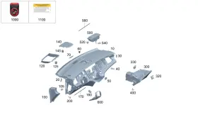 297-680-38-07 Mercedes-benz Genuine Glove Compartment Housing