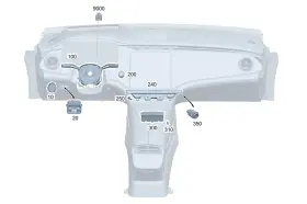 297-905-07-01 Mercedes-benz Genuine Button Switch