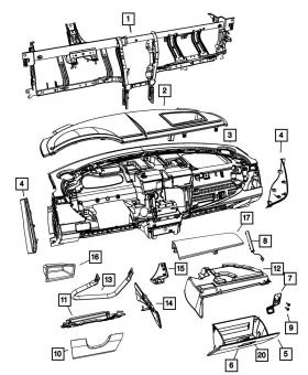 1ae15xt1ac Mopar Genuine Instrument Panel Glove Box