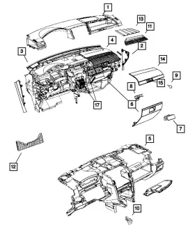 1ed791kaaa Mopar Genuine Instrument Panel Glove Box