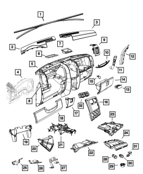 1ez43vt9aa Mopar Genuine Glovebox Door Latch