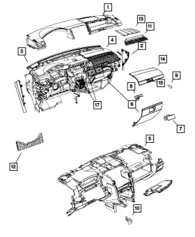 1gj31dk5aa Mopar Genuine Storage Bin Door