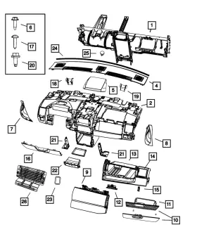 1jf231dsaa Mopar Genuine Glove Box Door