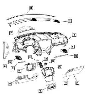 1qf13lc5ap Mopar Genuine Instrument Panel Glove Box 1qf13lc5ap Mopar Genuine Instrument Panel Glove Box
