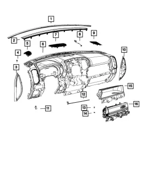 5yk23tx7af Mopar Genuine Glove Box Bin