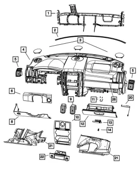 Mopar 68041500aa Genuine Instrument Panel Applique