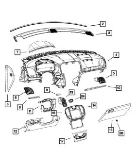 68159568aa Mopar Genuine Instrument Panel Applique