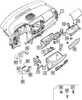 68201638aa Mopar Genuine Glove Box Door Latch Striker Right