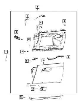 68598148aa Mopar Genuine Glove Box Door Dampener