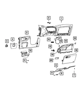 6sq86hl1aa Mopar Genuine Glove Box Door