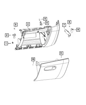 6wj86dx9ac Mopar Genuine Opening Glove Box