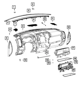 6yk12rn8aa Mopar Genuine Instrument Panel Glove Box