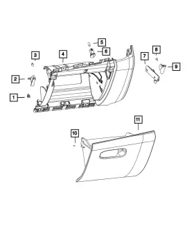 6zc73dx9ab Mopar Genuine Glove Box Door Latch Striker 6zc73dx9ab Mopar Genuine Glove Box Door Latch Striker