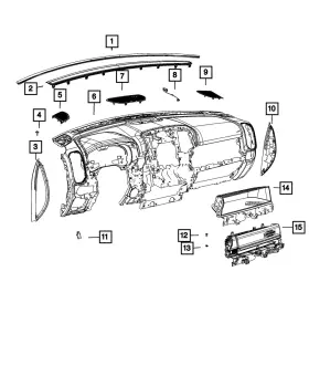 7cp153x7ab Mopar Genuine Instrument Panel Glove Box