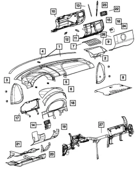 Xz98arkaa Mopar Genuine Glove Box Housing