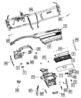 Yv171daaa Mopar Genuine Glove Box Door