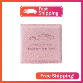 Ch001 Mymazn Car Registration And Insurance Holder - Pu Leather Document With Mag