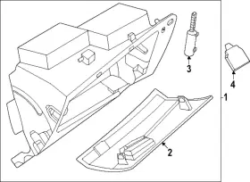 68511-6ta0a Nissan Genuine Glove Box Door 68511-6ta0a Nissan Genuine Glove Box Door