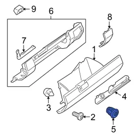 F86324p00a Nissan Oe For Altima 2005-2006 Front Glove Box Lock Kit