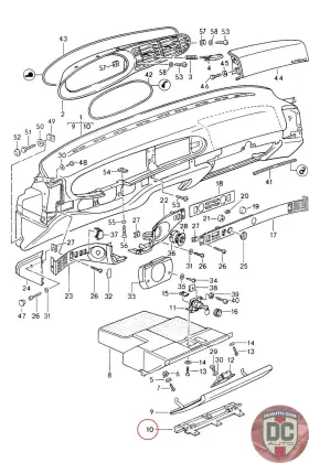 92855205503 Porsche 1978-1995 944 968 928 Glove Box Door Hinge