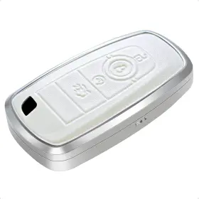 Fdamdo5-sr Sk Custom Silver Leather And Aluminum Frame Smart Key Case 5 Button