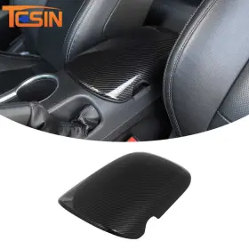 Tesin20240422ab1231 Tesin Carbon Fiber Pattern Center Armrest Cover Trim Decor For Ford Mustang 2015-2025