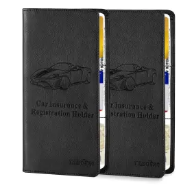 Tildosac Tus-zjj-2p 2pack Leather Car Registration And 9.5 Inch L X 5.1 W 2pack-black