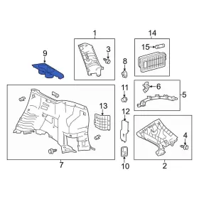 647150e060a0 Toyota Oe For Highlander 14-19 Rear Left Interior Quarter Panel Cup Holder