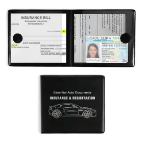 Uyye 710825808988 Car Registration And Insurance Card Holder 13.06 Cm By 11.81 Black1