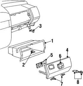 1h6-857-122-q05 Volkswagen Genuine Glove Box Door 1h6-857-122-q05 Volkswagen Genuine Glove Box Door