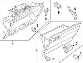 3cn-857-101-b-za2 Volkswagen Genuine Glove Box Door