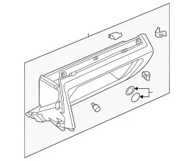 561-857-114-d-za2 Volkswagen Genuine Glove Box Frame 561-857-114-d-za2 Volkswagen Genuine Glove Box Frame
