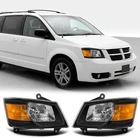 Black Fits 2008-2010 Dodge Grand Caravan Replacement Headlights Lamps Left+right New. Price: $74.99.