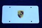 Mirrored Porsche Crest Front License Plate Promo Accessory 911 Boxster Macan Gt Used. Price: $79.95.