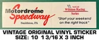 Motordrome Speedway Vintage Original Vinyl Decal Sticker-winston Nascar Racing New. Price: $9.18.