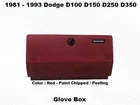 4359134 1981 To 1993 Dodge Ram D150 D250 D350 Front Glove Box Compartment Red Used. Price: $99.00.